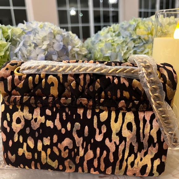 Kurt Geiger London ~ Leopard Print Velvet Mini Brixton Crossbody Bag - NWT - Picture 4 of 7